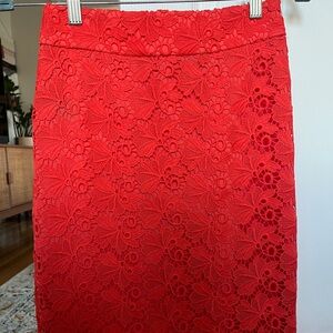 Great condition Ann Taylor pencil skirt 00P, coral color, knee length